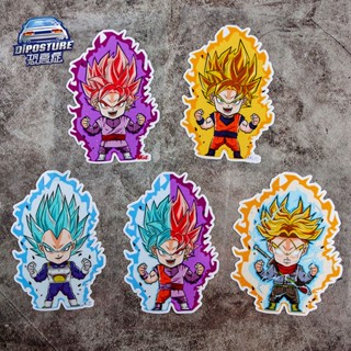 ◐สติกเกอร์ติดรถยนต์ ลายการ์ตูนอนิเมะ Dragon Ball Goku Vegeta Trunks Saiyan สองมิติ