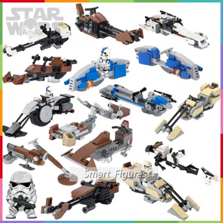 MOC Creative Series Star Wars Speeder Bike BARC Speeder Patrol Speeder Bike Swift Speeder Bike ตัวเลขขนาดเล็ก