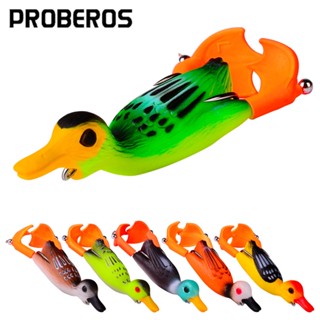 PROBEROS Fishing Lure เหยื่อตกปลา 9cm 11g New Modified Duck Lure Bait Bionic Soft Frog Lure Double Hook Thunder Frog เหยื่อปลอมตกปลา FR033