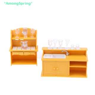 AmongSpring&gt; Dollhouse Furniture Mini Kitchen props kitchen  Dishwasher decorations new