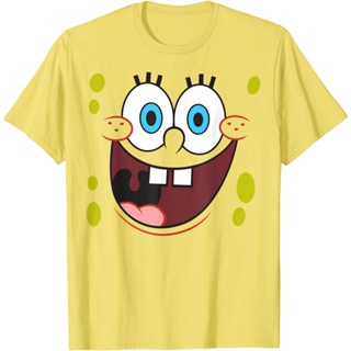 HOT ITEM!!Family Tee Couple Tee Spongebob Squarepants Bright Eyed Smiling Face T-Shirt T-Shirt Mens new cotton fashion