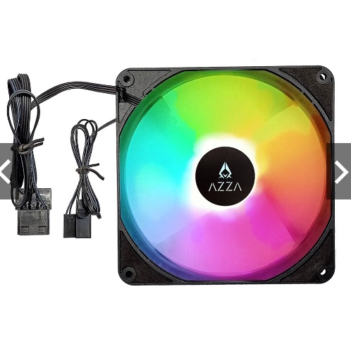 AZZA Fan Case 140mm Rainbow RGB with B4P (Molex) &amp; 3Pin Reset Sync (No Box)