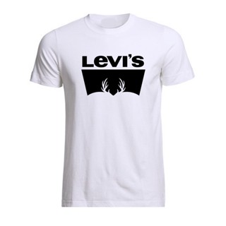 White Cotton Combed 30s Levis Pattern Tshirt XS-4XL for Men_16