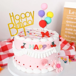 ป้ายปักเค้ก CAKE ป้ายตกแต่งเค้ก Happy Birthday อุปกรณ์ตกแต่งเค้กรูปหัวใจดาวมงกุฎกระต่าย5ชิ้น C26
