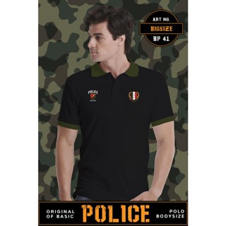 Police bigsize เสื้อยืด Polo ทรง Slim fit  พอดีตัว  ผุ้ชาย/ผู้หญิง ( BP41)