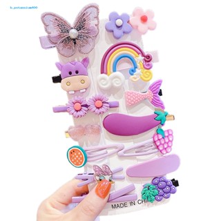 Pota 14Pcs Beautiful Hair Barrettes for Birthday Sweet Flower Fruit Hair Clips Flowers