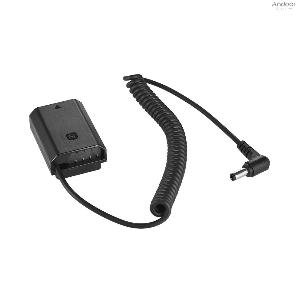 Andoer NP-FZ100 Dummy Battery Pack DC Coupler Connector Spring Cable for  A7III A9 A7RIII A7SIII