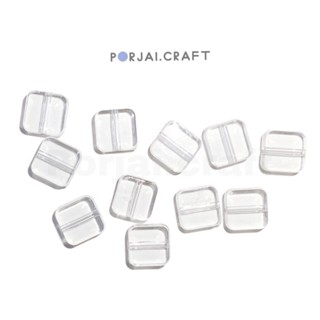 ลูกปัดสี่เหลี่ยมใส Clear Square Beads 11mm