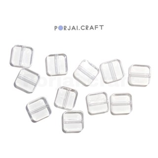 ลูกปัดสี่เหลี่ยมใส Clear Square Beads 11mm