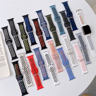 สายยางมาใหม่ สาย smart watch11 10 9 8 ultra 7 6 5 4 3 2 1 SE ใส่ง่าย ปรับขนาดได้  สีสวย รองรับขนาดหน้าจอ 38-45/46มม