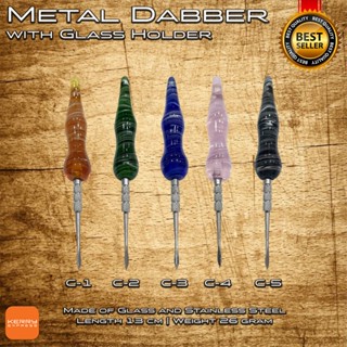 Metal Dabber with Glass Holder Style C - 1 / C - 2 / C - 3 / C - 4 / C - 5