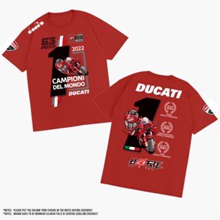 【2022tshirts】เสื้อยืด ทรงสามเหลี่ยม พิมพ์ลาย FRANCESCO BAGNAIA PECCO 63 WORLD CHAMPION DUCATI TEAM สําหรับรถยนต์