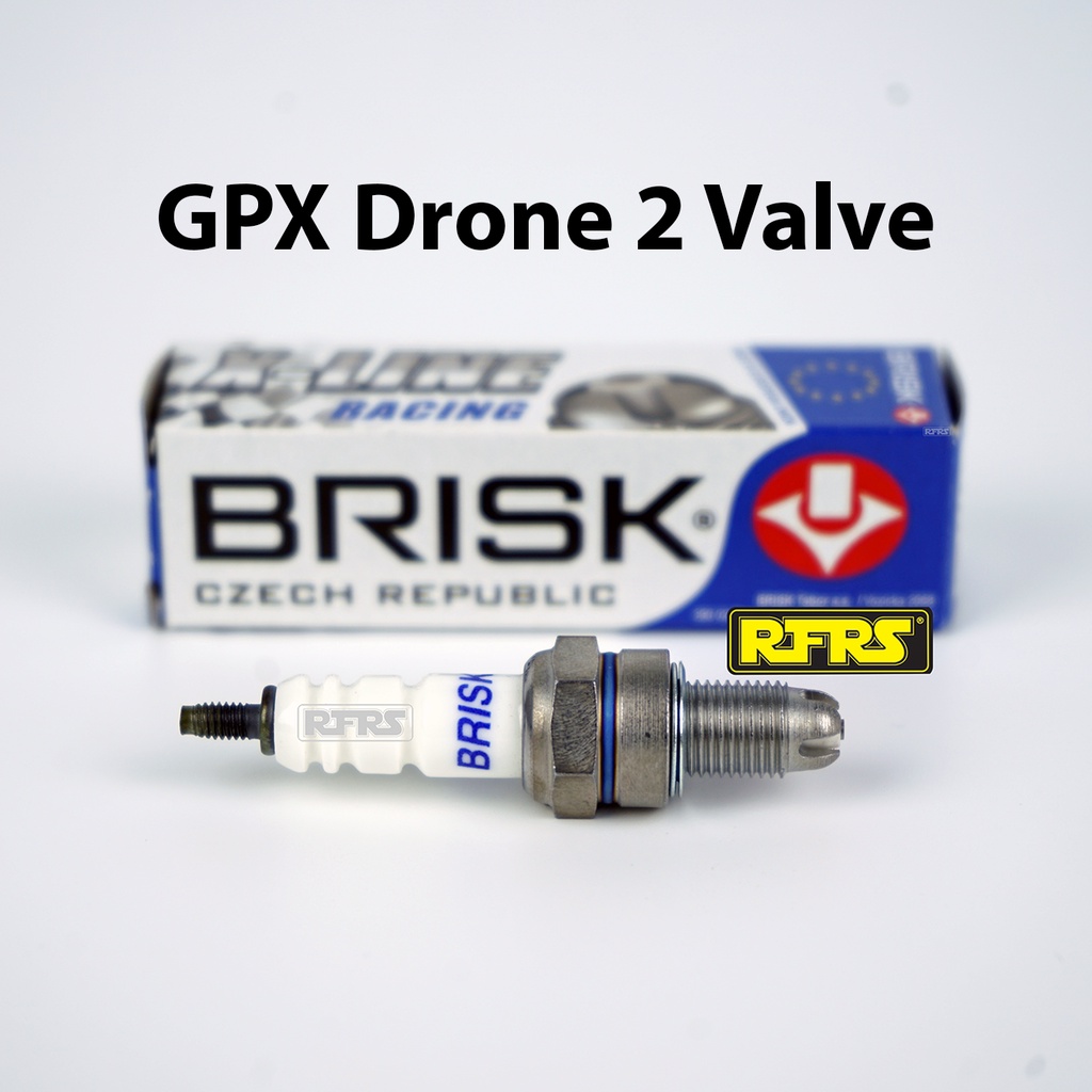 หัวเทียนBRISK X-Line 4 เขี้ยวแกนเงินGPX Drone 2 Valve Spark Plug(7X41ROAN)รองรับทุกน้ำมัน Made in EU