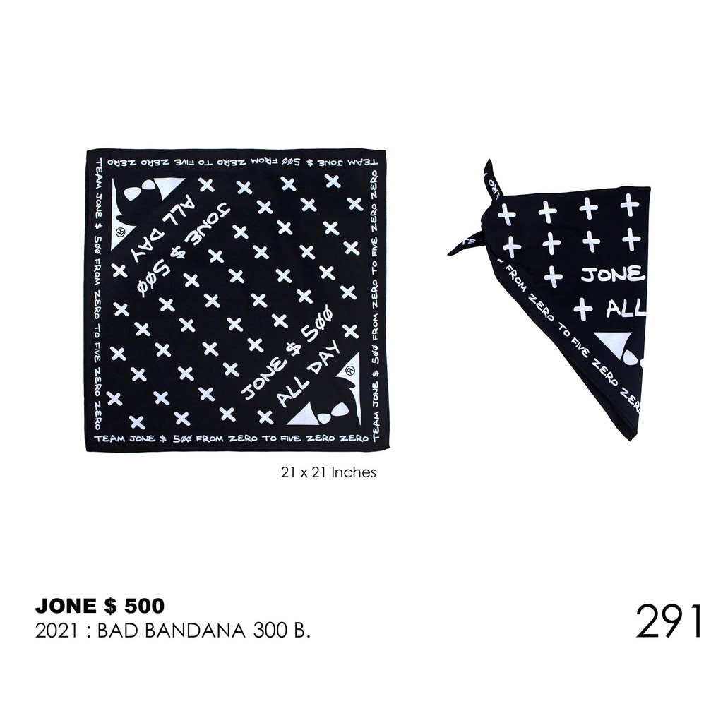 ่JONE500 ของแท้ NO.291 ผ้าพันคอ / โพกหัว / เช็ดหน้า ขนาด 24 นิ้ว