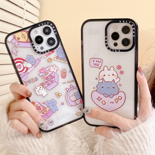 【Happy Rabbit】เคสโทรศัพท์มือถืออะคริลิค ลายกระต่าย คุณภาพสูง สําหรับ iPhone 14 Pro Max 13 Pro Max 12 12 Pro Max 14 14Pro 13 12 12Pro 11 13Pro