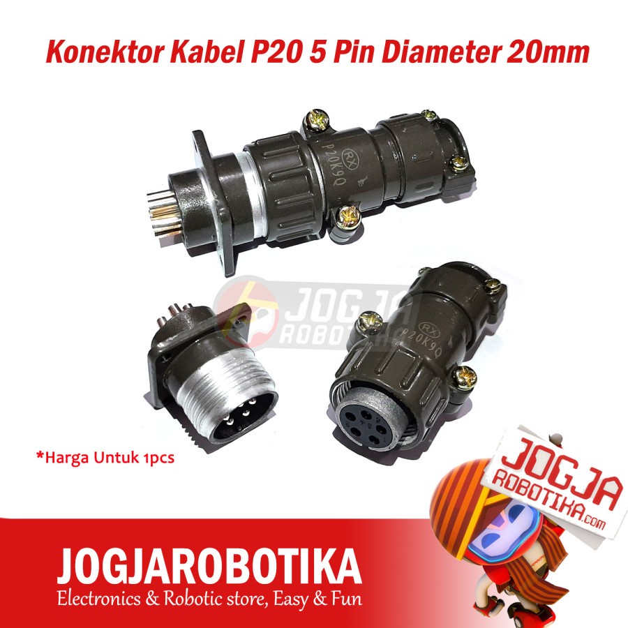 P20 5 Pin 5Pin Cable Connector เส้นผ่านศูนย์กลาง 20 มม