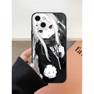 Black and white anime girl เคสไอโฟน iPhone 11 8 Plus case X Xr Xs Max Se 2020 cover เคส iPhone 13 12 pro max 7 Plus 14 p