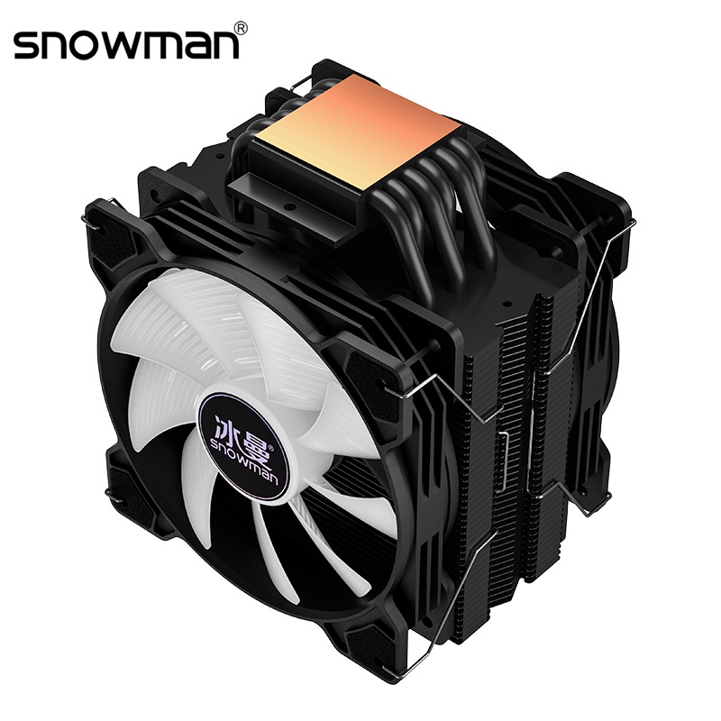 SNOWMAN 6 Heat Pipes CPU Cooler PWM 4 Pin 120mm ARGB PC Fan Quiet Intel