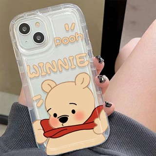 [กรอบรูป เคสถุงลมนิรภัย] เคสโทรศัพท์มือถือ ลายการ์ตูนหมีพูห์น่ารัก สําหรับ iphone 14promax 11 13 12 7Plus XR X XS Max