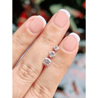 💎 ต่างหูเงินแท้ 925 ประดับเพชรรัสเซีย (CZ) 💎 ขนาด 3,4,5 mm ***สินค้าถ่ายจากงานจริง***