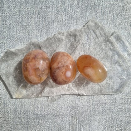 Flower Agate / Sakura Agate Tumble (คริสตัลธรรมชาติ, หิน Tumble)