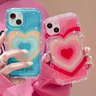 เข้ากันได้สำหรับ เคสไอโฟน เคสไอโฟน11 เคสโทรศัพท์ iphone 14 pro max 14 Plus สำหรับ iPhone 14 Pro Max เคส iPhone นุ่มเคส TPU เคสใสถุงลมนิรภัยกล้องป้องกันกันกระแทก หัวใจไล่โทนสี สำหรับ iPhone 13