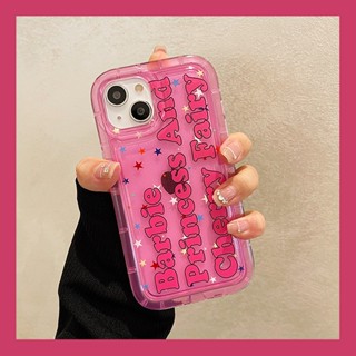 เคสโทรศัพท์มือถือ ซิลิโคนเจลลี่ใส กันกระแทก ลายตัวอักษรภาษาอังกฤษ สีชมพู เรียบง่าย สําหรับ Iphone 14ProMax 13 11 13Pro 12 14plus