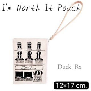 กระเป๋าผ้า Im Worth It Pouch 12×17 cm. พรีเมี่ยมจาก LORÉAL PARIS