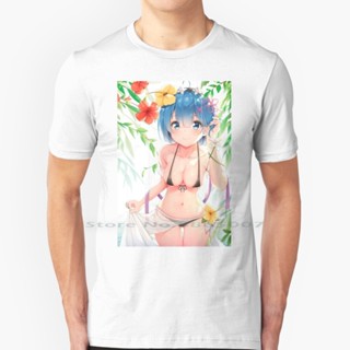 [S-5XL]Rem Re : Zero Sexy V2 T Shirt 100% Cotton Rem Waifu Rem Re Zero Rezero Hot Anime Bikini Thighs Highs Swimsui_18