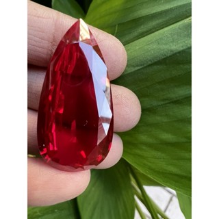 Lab Ruby pear 17x30mm- 42cts ทับทิม สีแดง RUBY พลอย อัด 42 กะรัต(CARATS) พลอย ขนาด 17X30 มิล ( MM) 1 Pcs( 1 เม็ด)( 1 เม็