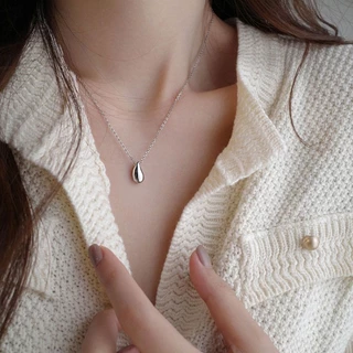 สร้อยคอไทเทเนียมเหล็ก จี้รูปหยดน้ํา ออกแบบดี ไม่ใช่ @-
