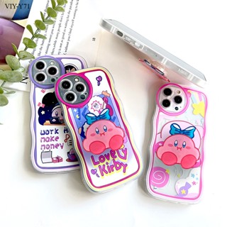 【ฟรี ที่วางโทรศัพท์】VIVO Y81 Y81i Y85 Y71 Y71i Y91 Y95 Y72 Y52 Y75 Y55 Y76 Y77 5G Cartoon Anime เคสวีโว่ สำหรับ Soft TPU Clear Case การ์ตูน Kirby เคส เคสโทรศัพท์ เคสมือถือ เคสนิ่ม Big Wave Shockproof Cover