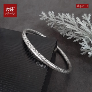 MT กำไลข้อมือเงินแท้ ลายเกล็ดมังกร งานรมดำ หนา 4 มม. ข้อมือ 16, 17, 18, 19 ซม. Solid 925 Sterling Silver Bangle (sbg461) MT Jewelry มณีธารา