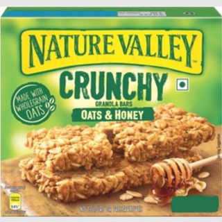 เนเจอร์วัลเล เเท่งกราโนล่า ข้าวโอ๊ตเเละน้ำผึ้ง 5x42กรัม  - Nature Valley Granola Bars with Oats and Honey 5x42g