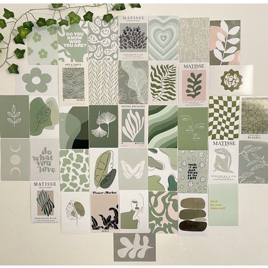 ความงามโปสเตอร์ SAGE สีเขียว 16-20 ชิ้นความงามตกแต่งผนังความงาม - Sage สีเขียว UI UI