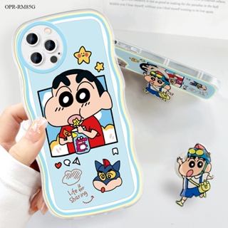 Realme 9 9i 8 8i 7i C17 Pro Plus Pro+ 5G 4G เคสเรียวมี สำหรับ Case Cartoon Shin-chan Wave Bracket เคส เคสโทรศัพท์ เคสมือถือ Full Back Cover Soft Cases Protective Shell Shockproof Casing