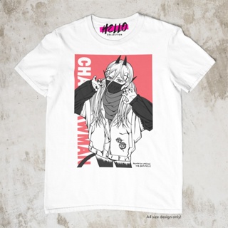 เสื้อยืดสีขาว Anime Shirt Chainsaw Man - Anime Shirt Design 12เสื้อยืด เสื้อยืดสีพื้น_12