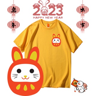 [S-5XL]ผ้าฝ้าย 100% **READY STOCK**CHINESE NEW YEAR 新年衣 Printed Graphic Short Sleeves T-Shirt Unisex Fashion/Oversize/Co