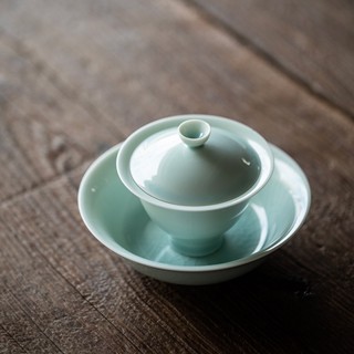 Hutian Kiln Shadow Qingsancai Gaiwan [Huayun] ถ้วยชา กันลวก แบบมือเปิด ใช้ในครัวเรือน