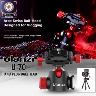 Ulanzi U-70 Pano Vlog BallHead 360 With Cold Shoe หัวบอลอลูมิเนียม ใช้กับ ขาตั้งกล้อง , ขาตั้ง , ไม้เซลฟี่