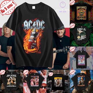 [ปรับแต่งได้]ACDC เสื้อวงเเท้ เสื้อวง Hiphop เสื้อยืด เสื้อ สวยจัด ลายสกรีนคมชัด ผ้านิ่มมาก เสื้อยืดแฟชั่น Band T Shirt