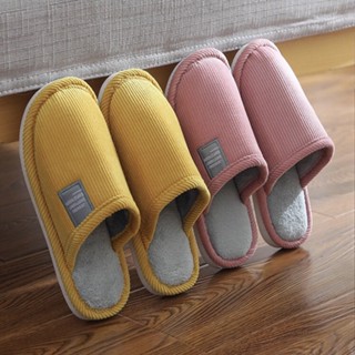รองเท้าใส่ในบ้าน พื้นยาง กันลื่น slipper สลิปเปอร์ สีพื้น (J…
