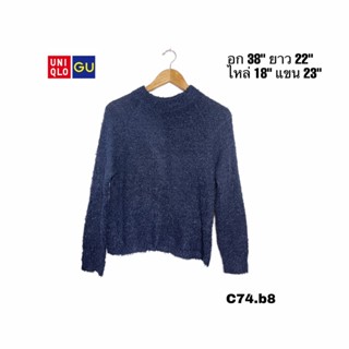 เสื้อสเวตเตอร์สีน้ำเงิน GU อก 38 ยาว 22 C74.b8