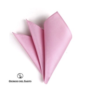 GIORGIO DEL SARTO Silk Pink Pocket Square ผ้าเสียบสูทไหม 100%Silk