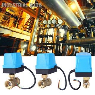 Industrial Shop Electric Ball Valve 2-Way 3-Wire 2-Control IP54 Protection Synchronous Motor Blue AC220V