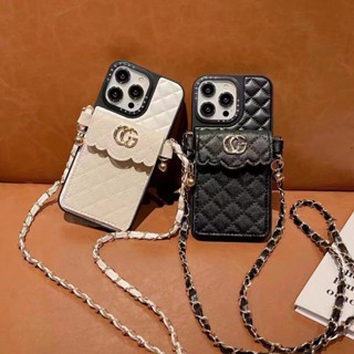 เคสโทรศัพท์มือถือ แบบนิ่ม ลาย Gucci พร้อมสายคล้อง สําหรับ iPhone 11 12 13 14 Plus PRO MAX iPhone14 iPhone14Pro