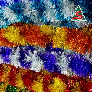 รุ้งฟูกระรอกเกลียว คละสี ความกว้าง 6 ซม ความยาว 1.8 เมตร (Tinsel)