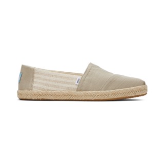 TOMS รองเท้าลำลองผู้หญิง สลิปออน รุ่น Alpargata Rope Oxford Tan Recycled Cotton University Stripes (C) รองเท้าลิขสิทธิ์แท้