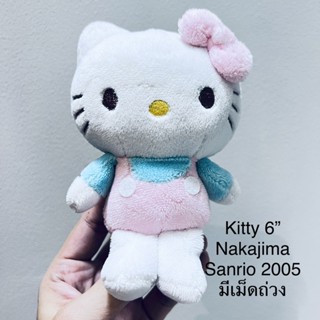 #ตุ๊กตา #เฮลโหล #คิตตี้ #มีเม็ดถ่วง #6นิ้ว #ป้าย #Sanrio #Hello #Kitty #Nakajima #2005 #งานปัก #ลิขสิทธิ์แท้