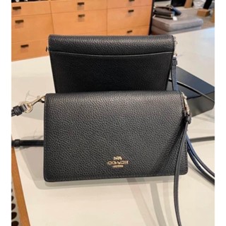 พร้อมส่ง แท้ 100% ANNA FOLDOVER CROSSBODY CLUTCH (COACH 3037) IM/BLACK